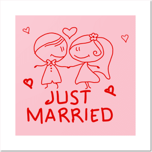 Just married Posters and Art